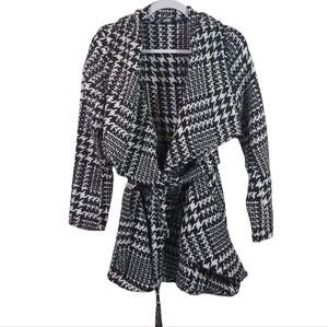 Favlux Ladies Long Sleeve Houndstooth Tie Front Jacket- size S